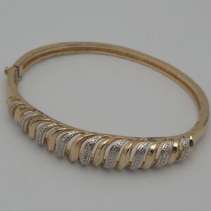 Paj BB Gold Silver Diamonds Vintage Bracelet Bronze Fancy Sparkly Cuff